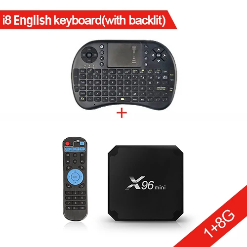 X96 Мини Android 7,1 ТВ Box Amlogic S905W 4 ядра 1G 8G/2G 16G 100 M LAN 2,4 ГГц WI-FI 4 K H.265 Media Player X96Mini Smart BOX - Цвет: 1G 8G add I8T