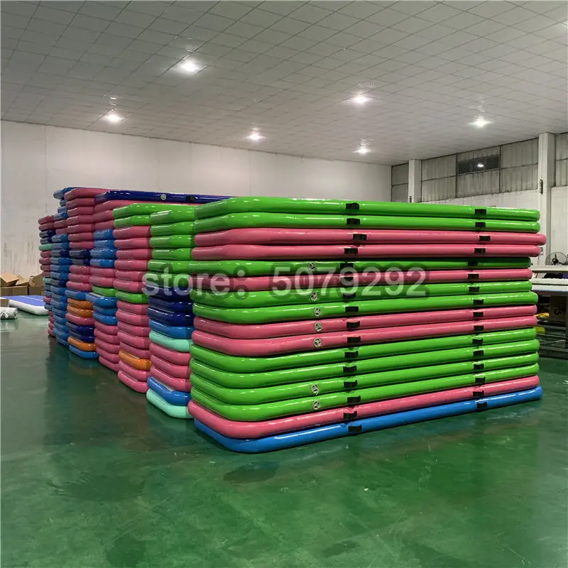 Customized Logo Mini Airtrack Gymnastics Mat Dwf Inflatable Tumbling Mat For Home Use 1x06m 3x1x01m Size - 12