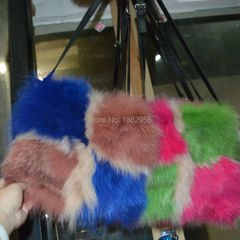 SJ773 2016 Winter Fashion Designer Colorful Fox Fur Bags Girl | Украшения и аксессуары