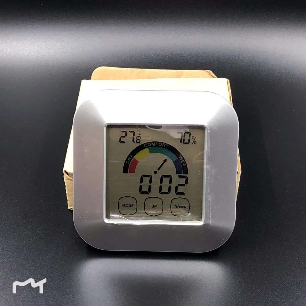 

Indoor thermometer and hygrometer Comfort indicator thermometer Temperature and humidity touch electronic weather clock