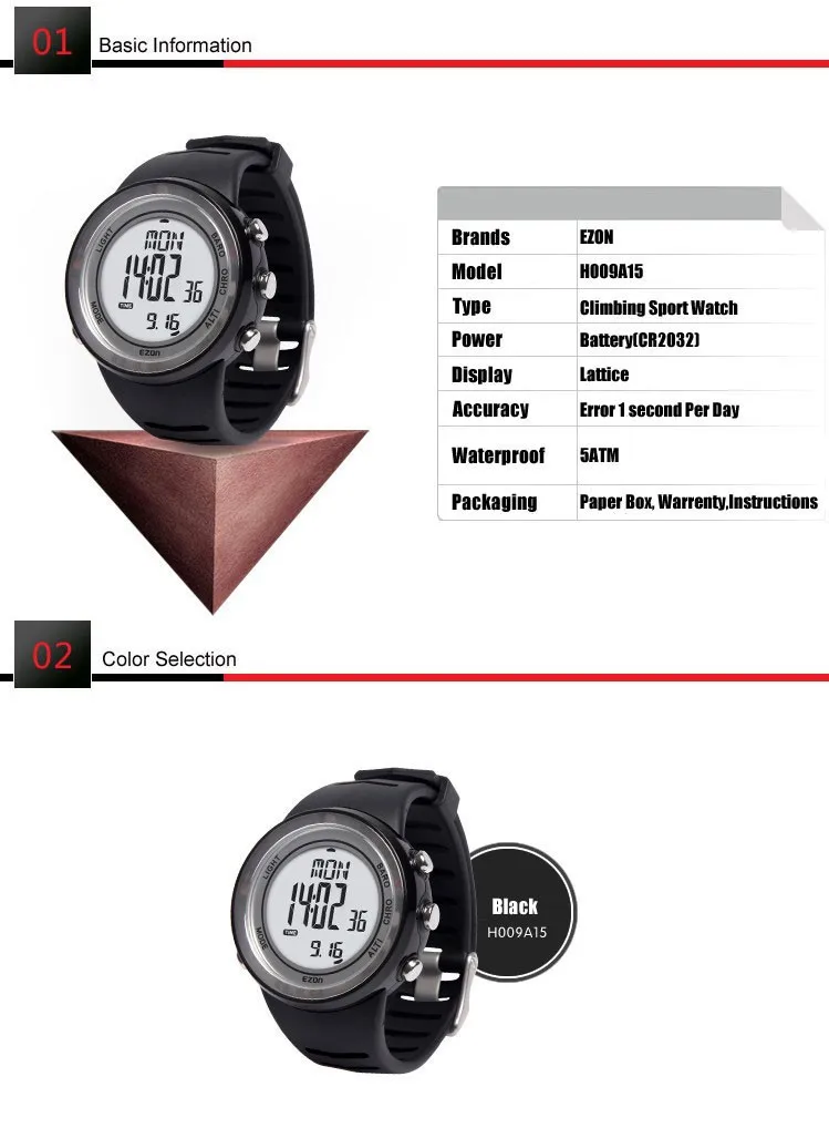 Ezon часы H009A15 H009A11 Профессиональный Леди Спорт Восхождение smart gps водонепроницаемые наручные часы