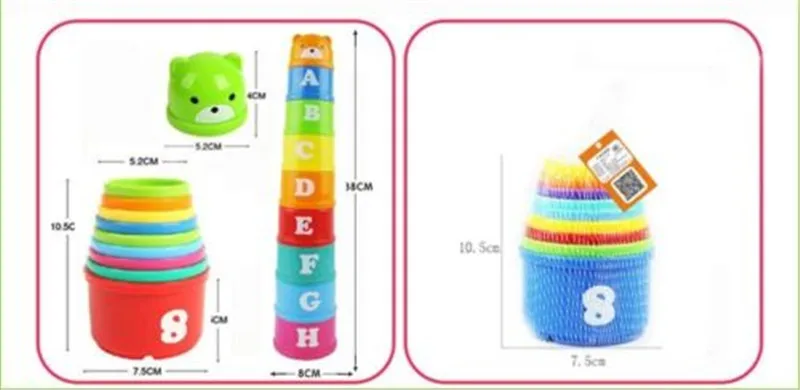 Для маленьких детей, играют развивающие буквы сваи складывающиеся чашки для штабелирования купальный игрушки подарок