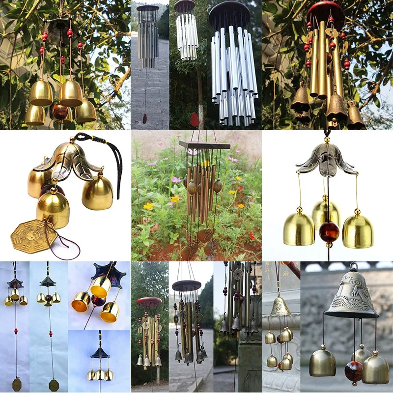 60 см ветряные колокольчики для двора, антикварные садовые трубки, медные колокольчики для дома, колокольчики для дома, настенные колокольчики, домашний декор