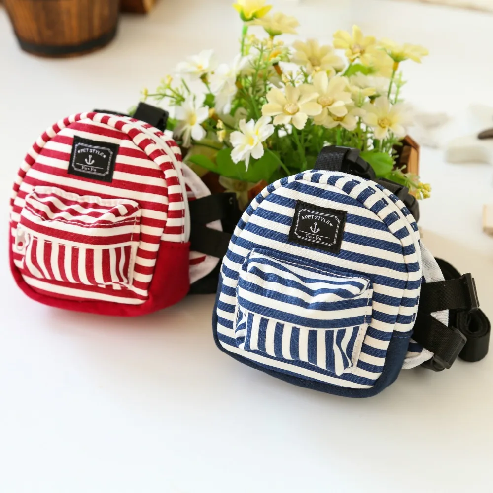 Petstyle Striped Dog Backpack With Leash Dog Bags Cool Teddy Bags With