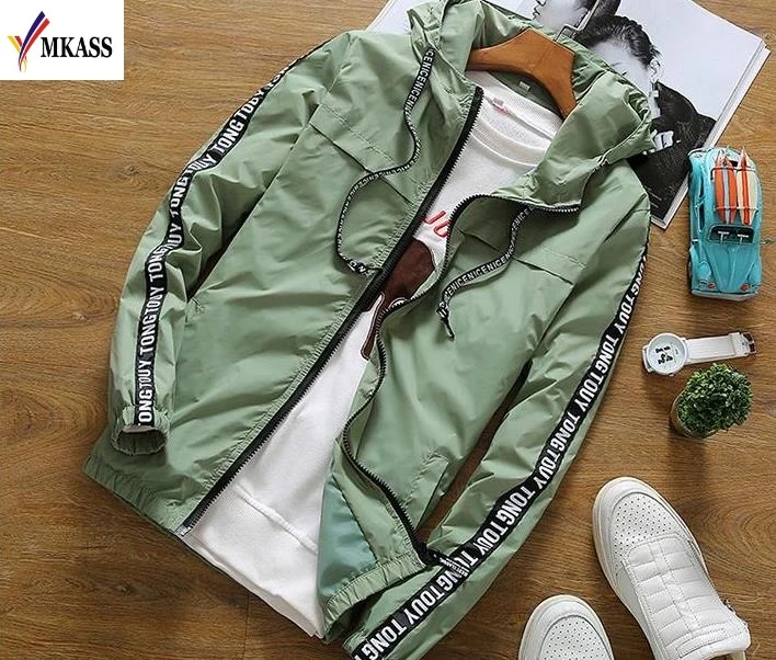 2017 New Arrival  Hooded Jacket Young men Korean Slim Fit Thin Jackets Casual Coat 6 Colors S-3XL