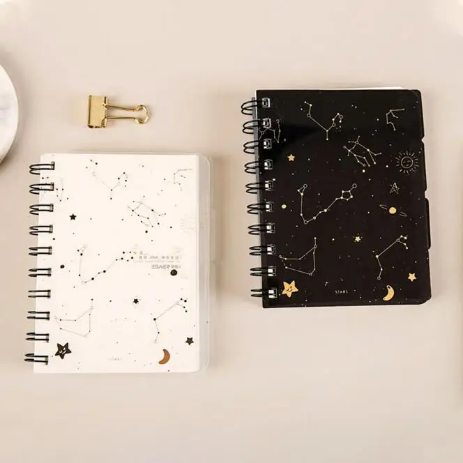 

A5 A6 1PC Simple Lovely Star PP Coil Spiral Notebook And Journals Diary Weekly Planner With Separated Page Stationery Books