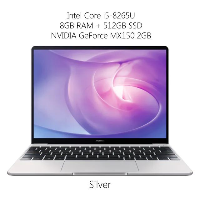 Ноутбук HUAWEI MateBook 13 дюймов Win10 Intel Core i5/i7 8265U четырехъядерный 1,6 ГГц 8 ГБ ОЗУ 256 ГБ SSD ноутбук с отпечатком пальца - Цвет: i5 512G MX150 Sliver