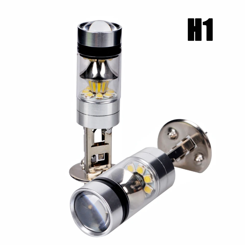

AutoGlory Super Bright 2PCS H1 100W 20 SMD Cree Chip Auto LED White Driving Fog Light Car Led Bulb DRL Lamp