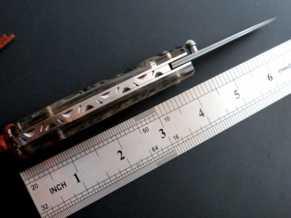 Eafengrow EF83 дамасское Лезвие сталь+ ручка в виде ракушки складной нож инструмент для выживания кемпинга охотничий карманный нож тактический инструмент для повседневного использования