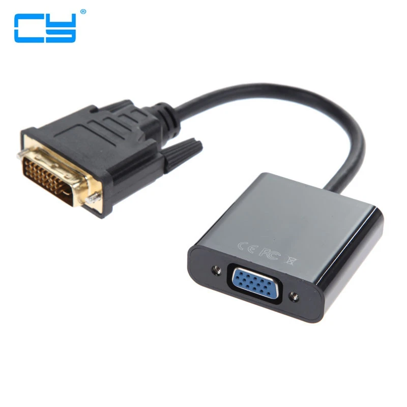 DVI D 24 + 1 pinos Macho para VGA 15Pin Feminino HDTV Monitor Conector do adaptador de Cabo PC Placa De Video 1080|vga 15pin|vga vgavga |