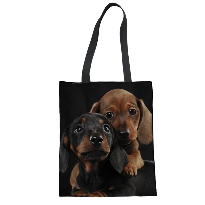 FORUDESIGNS/Женская Студенческая хлопковая льняная модная сумка через плечо, сумка, одежда для собак, Эко Шоппинг, большая емкость, тряпичная сумочка - Цвет: Z3431Z22