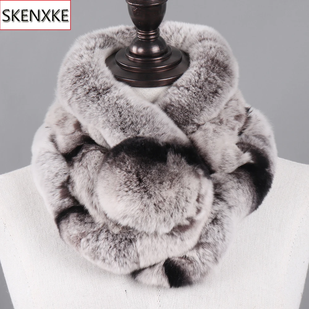 

New Winter Natural Rex Rabbit Fur Ring Scarf Women Warm Real Rex Rabbit Fur Mufflers Russian Lady Genuine Rex Rabbit Fur Scarves