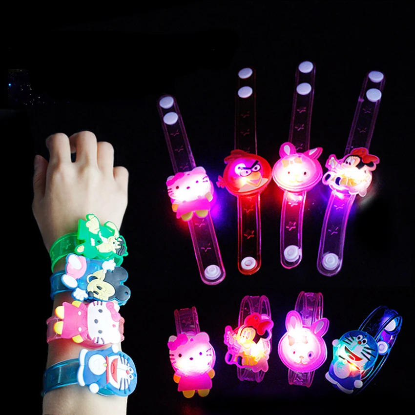 

Cartoon Illuminated Wrist Strap Decoration Colorful LED Watch for Childrens Kids Glow Luminous Bracelets Toy Flash Wrist Band