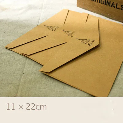EZONE высококлассный деловой пригласительный конверт с печатным рисунком горячего тиснения Высокое качество крафт Бумажный Подарочный конверт кошелек конверт - Цвет: Brown
