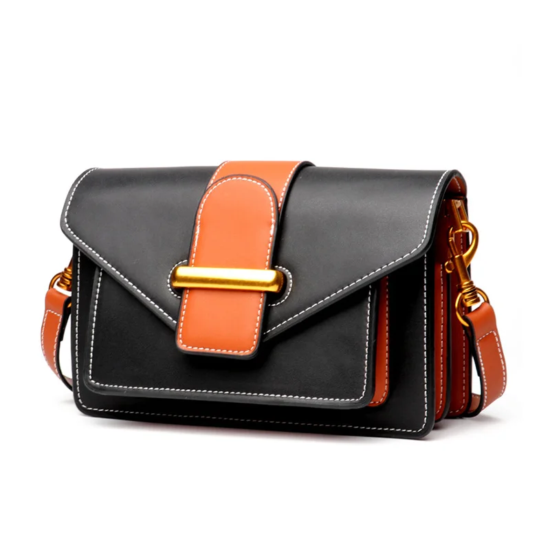 

New Brand Bags Cow Genuine Leather Bags Elegant Small Shoulder Messenger Bag Designer Flap Crossbody Bags For Women 2018