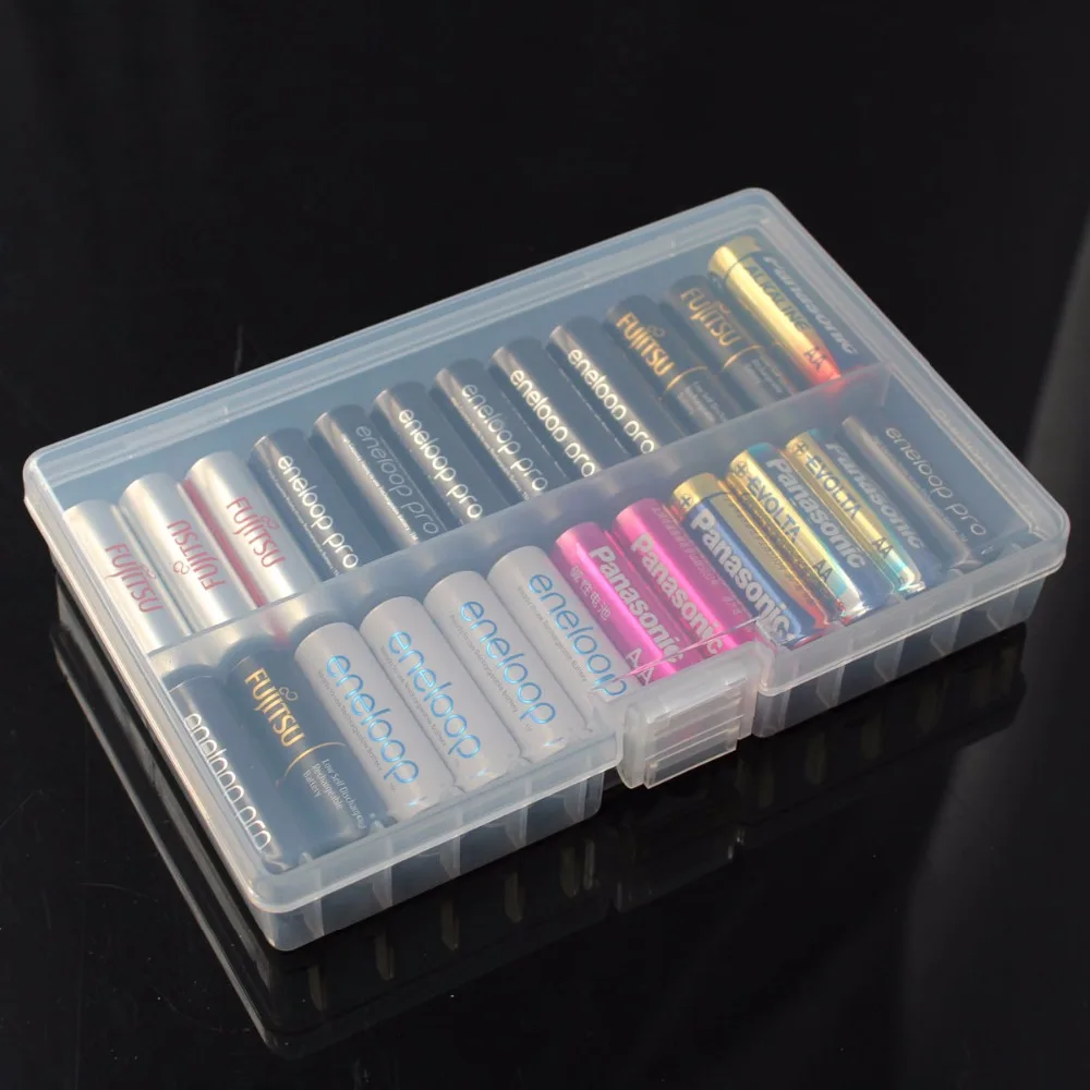 

Super volume Transparent Plastic Battery Storage Box for placed 48pcs AA Battery Holder Container coverd finish kit box