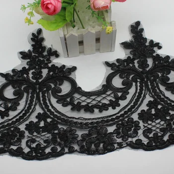 

YACKALASI 5 Yds Wedding Lace Fabrics Appliqued 3D Flower Embroidered Bridal Sashes Scalloped Sewing Trims Border 22-24CM