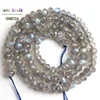 Perles en Labradorite naturelle AAA, grosses pierres, pour la fabrication de bijoux et bracelets, 15 pouces, 3x5mm, 4x7mm ► Photo 2/5