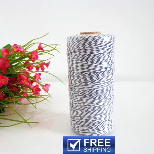 

5 Spools (110 yard/spool) Craft Gift Wrapping Card Making White and Navy Blue Cotton Bakers Twine-Pick Colors-Rope Cords String
