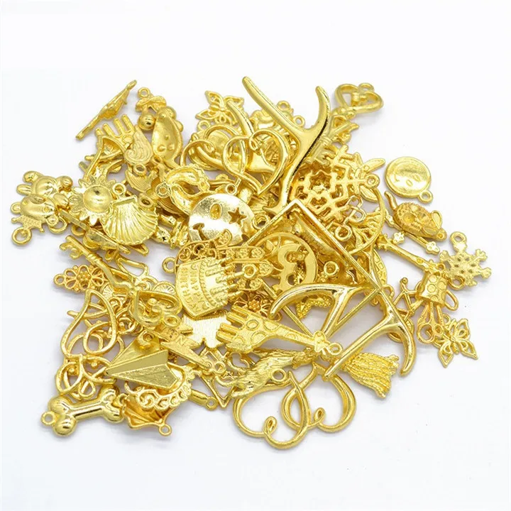 3 50glot Multiple Styles Diy Jewelry Making Silver Alloy Cabochon Gold Jewelry Fndings Skull Pandant Diy Jewelry Accessories 30