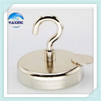 

113kg Pulling Lifting Magnet Dia60 mm Magnetic Pots with Hook Strong Mounting Magnet Neodymium Permanent Magnets