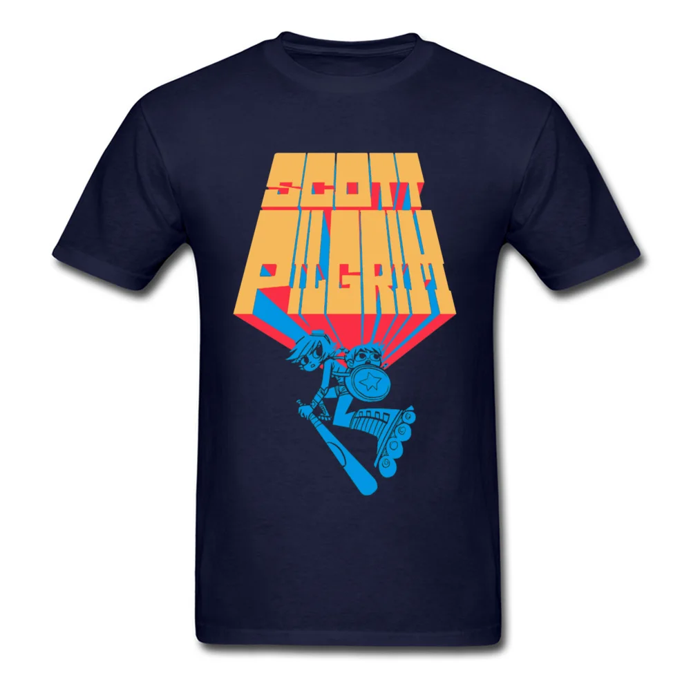 Tops Shirt T Shirt Scott pilgrim 1002 Summer Fall Short Sleeve 100% Cotton Fabric Round Neck Men T Shirts Simple Style Popular Scott pilgrim 1002 navy