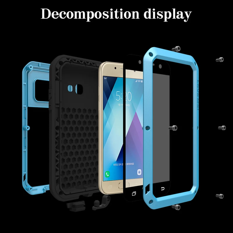 Love Mei для Samsung Galaxy A3 A5 A320 A520 Чехол класса люкс 3D металлический Алюминий+ прочная силиконовая защитная задняя крышка чехол для телефона чехол