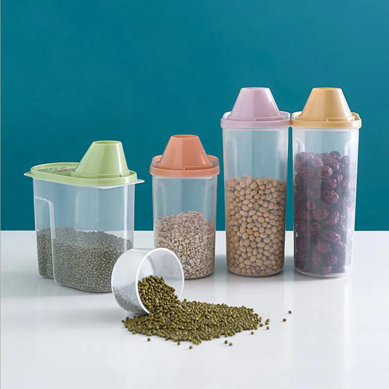 Large Rice Container Tea Bean Grain Spice Food Grain Plastic Storage