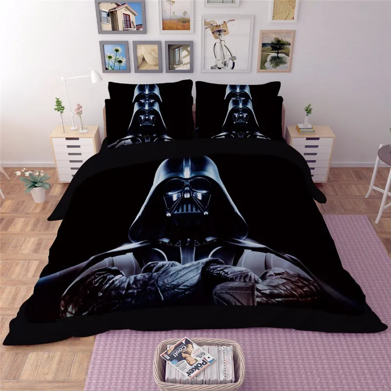 Popular Star Wars 3pcs 3d Bedding Sets Black Duvet Cover Sets