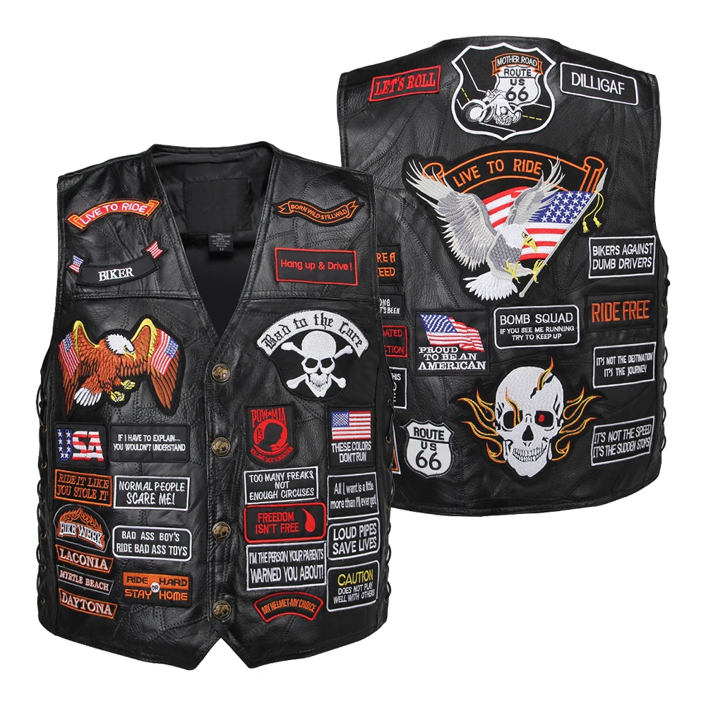 EMBROIDERED PATCH LIVE TO RIDE SKULL HARLEY VEST JACKET HELMET MASK BALACLAVA