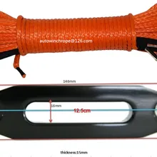 Оранжевый 5 мм* 15 м синтетический трос лебедки добавить 4000lbs Hawse Failead, ATV трос лебедки, Синтетический канат, Буксировочный канат автомобиля