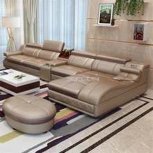 4 Местный Кожаный диван для гостиной с функцией массажа вращающееся кресло мебель для дома современный каркас мягкая губка L форма