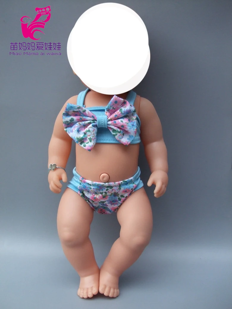 18 дюймов девушка купальник для куклы + кепки Лето Одежда заплыва костюм с шляпой подходит для 43 см куклы одежда заплыва