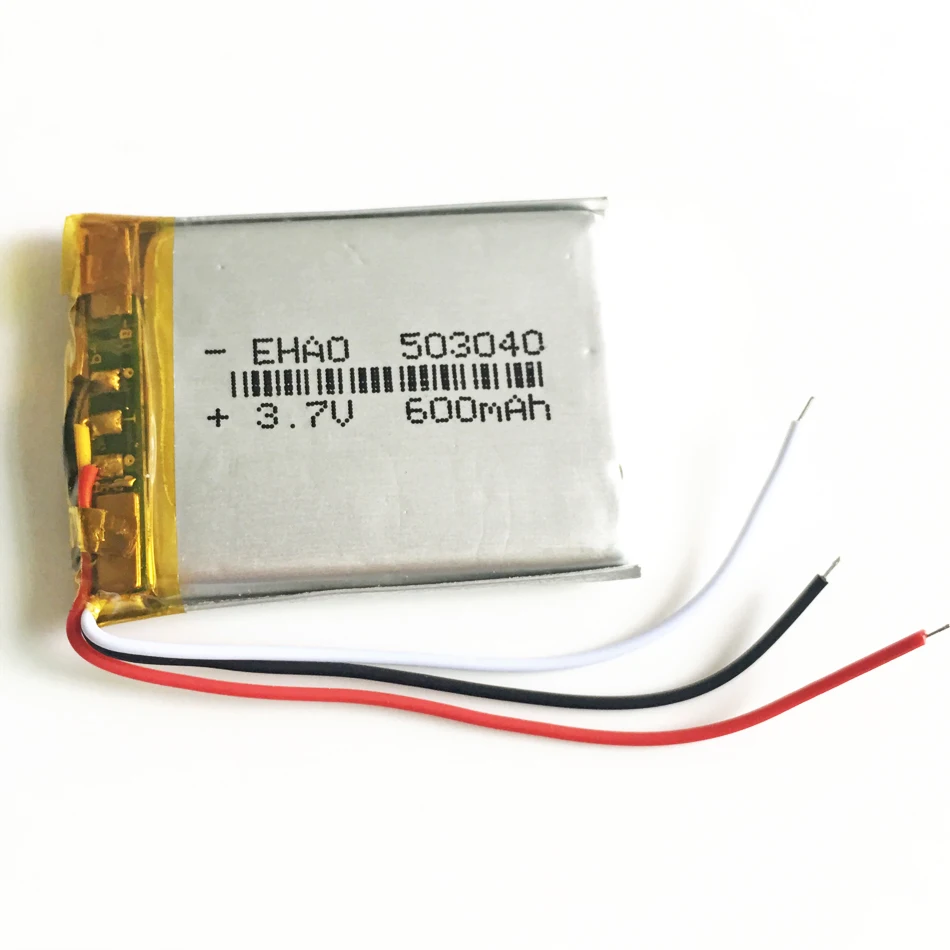 3 7 V 600mAh литиевая полимерная аккумуляторная батарея провода 503040 Li Po li ion для Mp3 DVD