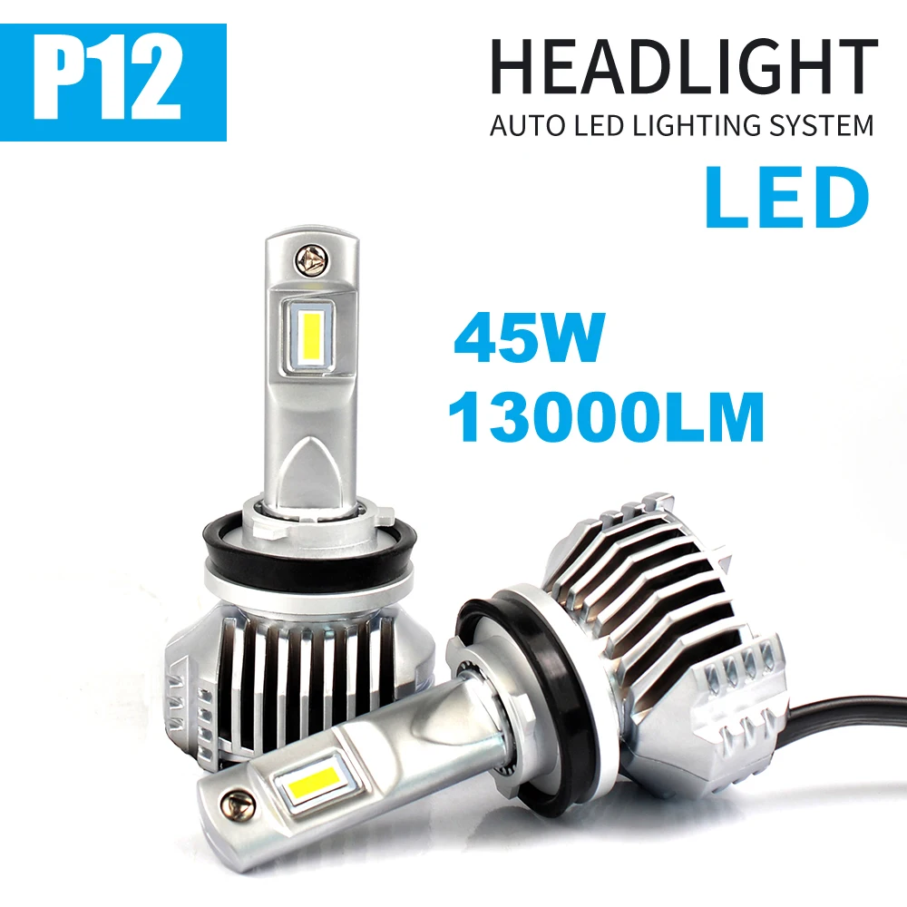 

1 Set H8 H9 H11 P12 Car LED Headlight H4 HB2 H7 9005 9006 HB3/4 9012 HIR2 D1S/D2S/D3S/D4S Front Lamps Bulb 6K White 90W 13000L