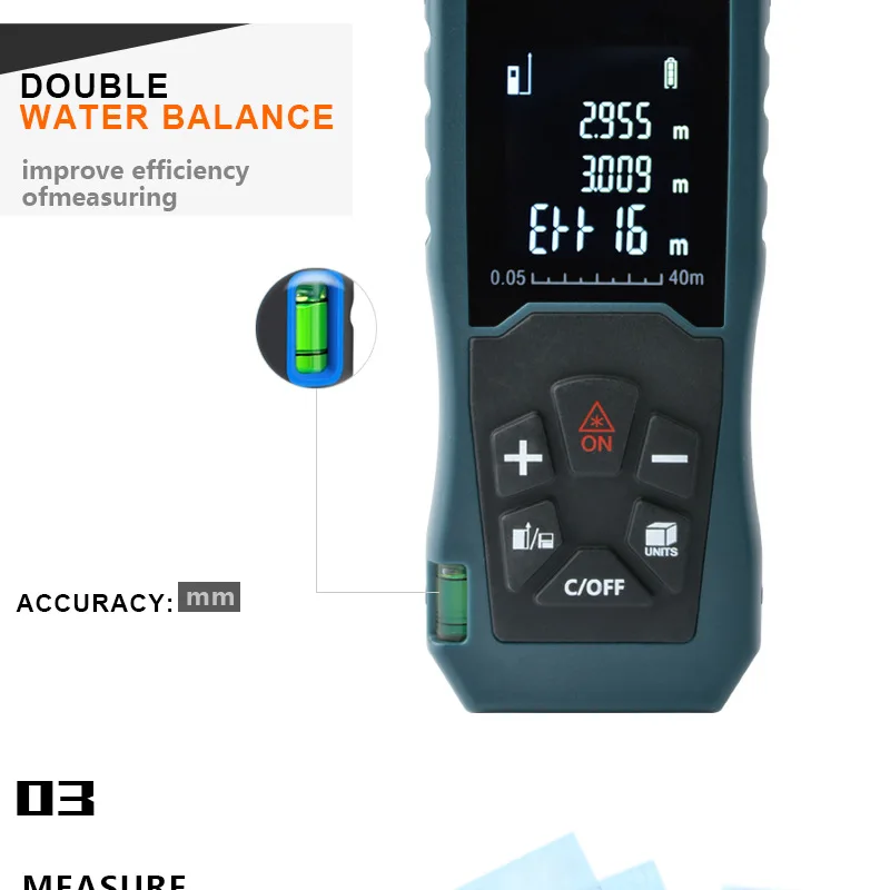 KALAIDUN 40m60m100m Laser Rangefinder Laser Distance Meter Range Finder Trena Measure Tape Metreler Build Device Tool5