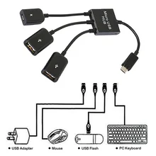 3 en 1 Micro USB OTG câble transfert de données Micro USB mâle à femelle adaptateur jeu souris clavier adaptateur câble pour Samsung Huawei(China)
