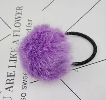 20pcs lady girl Faux Fur Fluffy Ball Pom Pom Scrunchies pompon Elastic Ponytail Holder hair rope hair ties accessories GR102 - Image 4