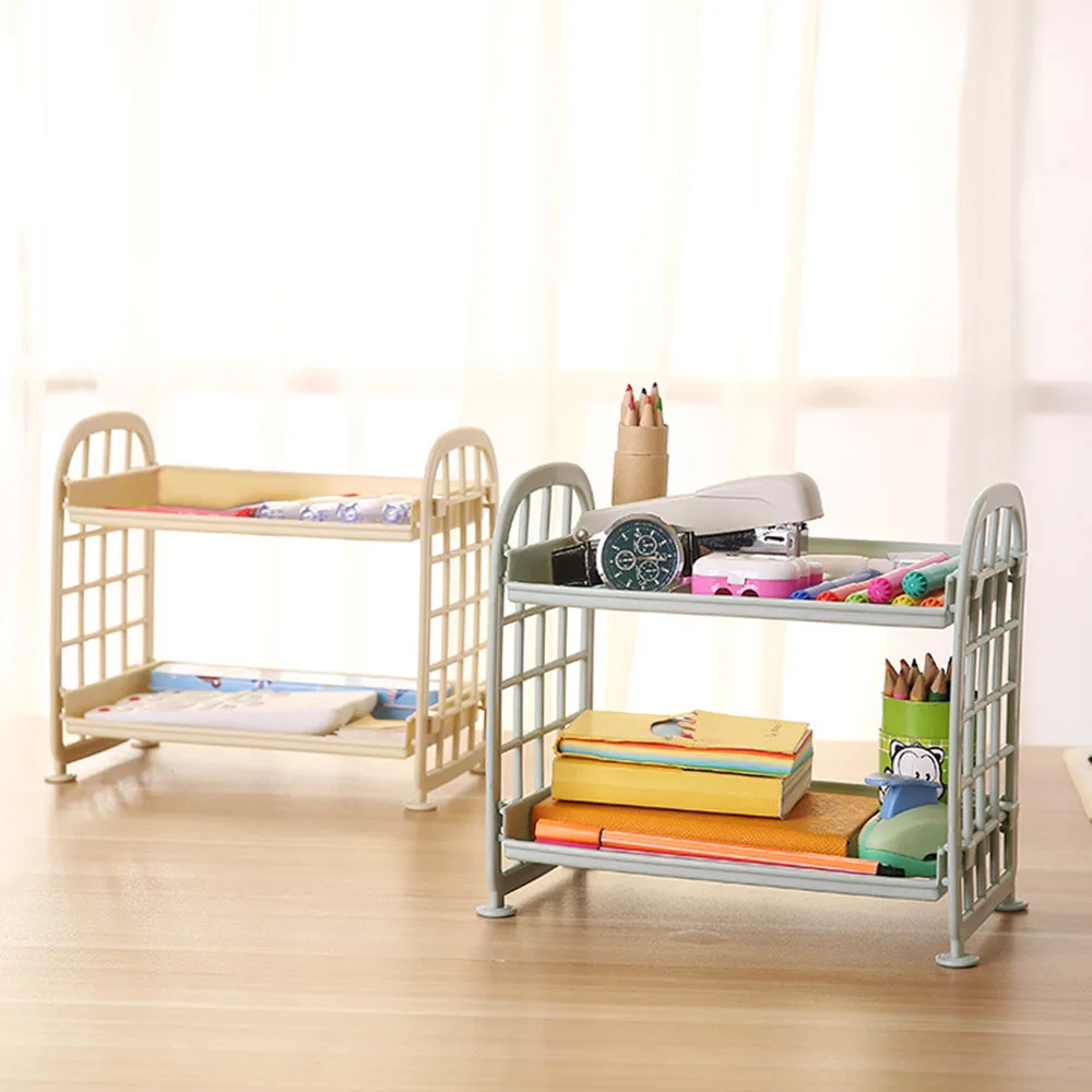 Zmhegw جديد وصول طبقة مزدوجة رفوف الحمام تخزين الرف المطبخ المنظم البلاستيك لوحة التجميل