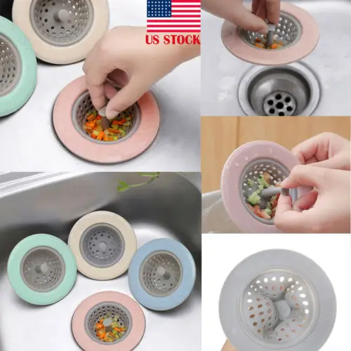 

Sink Strainer Silicone Bath Hair Stopper Kitchen Shower Rubber Drain Cover Plug