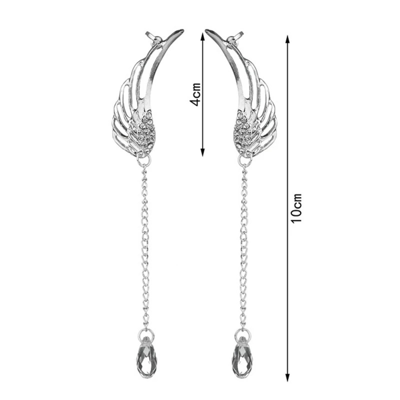Ангельские крылья флэш серьги кристалл Chain Fringe Earrings Мода уха клип|fringe earrings|chain fringe