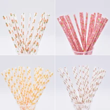 

25pcs/package Fruit pineapple strawberry cherry lemon paper straw birthday wedding decoration property creative small tube paper
