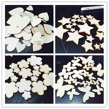 

Cute Love Heart Butterfly Star Flower Shape Baby Shower Kid Wedding Table Scatter Decor Rustic Wooden Wedding Decoration Buttons