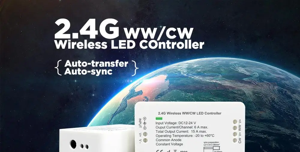 Г 2,4 г WWCW контроллер, DC12V/DC24V, CCT и яркость регулируемые светодио дный для CCT полосы, прожекторы, жесткий бар свет, линейные огни, панель