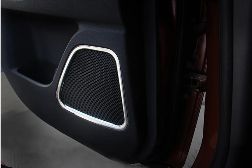 

Fashion! 4pcs For Mitsubishi Outlander 2013 2014 2015 2016 Interior Door audio speaker decoration cover trims