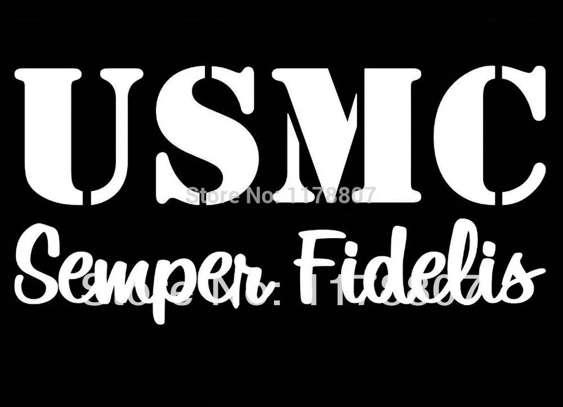 

20.3cm x 10.2cm Usmc Marine Corp Semper Fi Fidelis Decal Sticker For Car Window Truck SUV Van Laptop 13 Colors