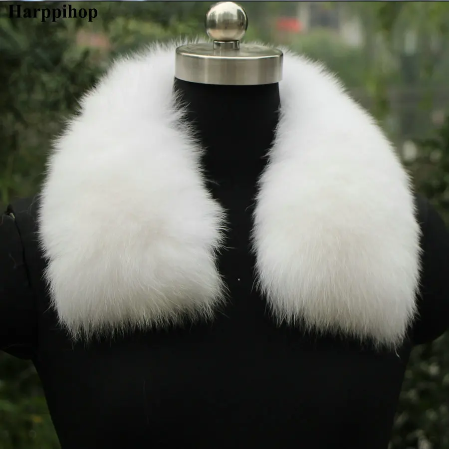 Harppihop* женская одежда воротник аксессуары модные меха лисы шарфы натуральный мех лисы воротник квадратный - Цвет: white