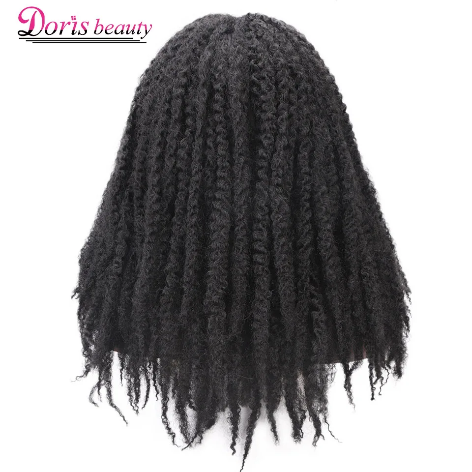 Doris beauty Dreadlock Marley косы Омбре оплетение волос Парик Синтетический Afor кудрявый парик, черный, Омбре коричневый для женщин/мужчин - Цвет: # 1B
