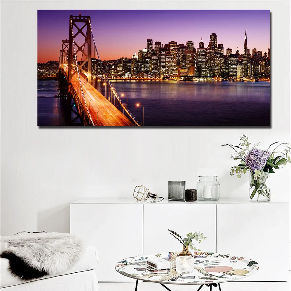 city night view canvas  wall art painting (4)