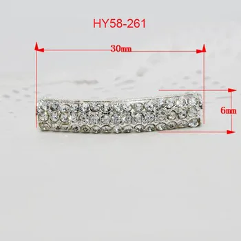 

free shipping 7pcs 58-261 silver-plated jewelry finding hollow tube rhinestone connectors
